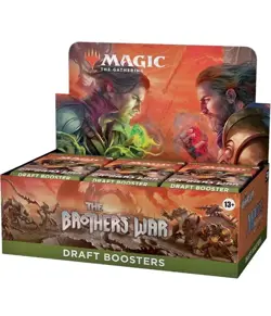 2x MTG Brothers War Draft Booster Box Sealed, English Edition IMPERFECT Box - Image 1