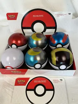 SET OF 6 EMPTY Pokemon Poke ball TCG Tins EMPTY Collectors Tin NO PACKS As Is - Image 1