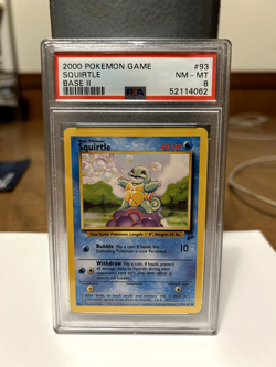 2000 Pokemon Base Set 2 Squirtle #93 - PSA 8 NM-MT - Image 1