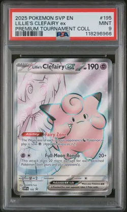 2025 POKEMON SVP EN LILLIE'S CLEFAIRY Ex PREMIUM TOURNAMENT COLL PSA 9 - Image 1