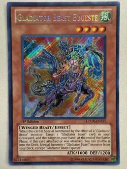 Yugioh- 1X Gladiator Beast Equeste - Secret Rare - 1st Edition - LCGX-EN251 - LP - Image 1
