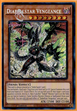 Yugioh! Diabellstar Vengeance ALIN-EN011 (SCR) 1st Ed "Sinful Spoils Support" - Image 1