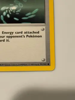 1st Edition Energy Removal Pokemon TCG Trainer Card 1999 WOTC Base Set 92/102 - Image 4