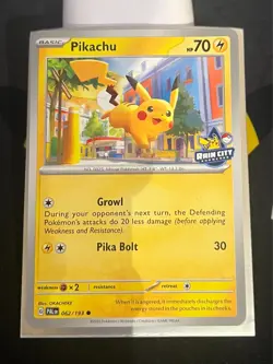 Pokemon Pikachu Rain City Showcase Card Limited Edition 1/20,000 - RARE!! - Image 1