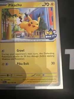 Pokemon Pikachu Rain City Showcase Card Limited Edition 1/20,000 - RARE!! - Image 4