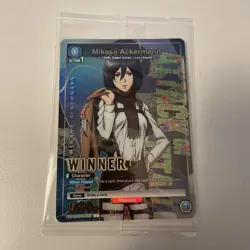 Union Arena Mikasa Ackermann WINNER card URPR/AOT-1-023 Tournament Winner - Image 1