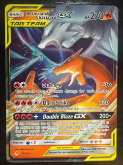 Reshiram & Charizard GX 20/214 SM Unbroken Bonds Holo Ultra Rare Pokemon Card LP - Image 1