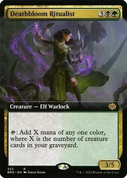 Deathbloom Ritualist (Extended Art) The Brothers' War MTG - R - LP - Magic - BRO - Image 1