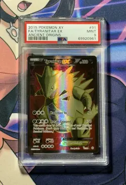 Pokemon Tyranitar EX 91/98 Full Art XY Ancient Origins Ultra Rare Holo PSA 9 - Image 1