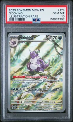 2023 POKEMON MEW EN-151 ILLUSTRATION RARE #174 NIDOKING PSA 10 - Image 1