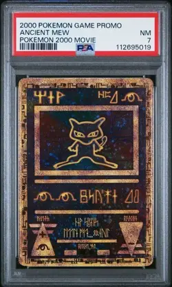 THREE ANCIENT MEW PSA 7 Near Mint RARE POKEMON 2000 Movie Game Promo - Image 1