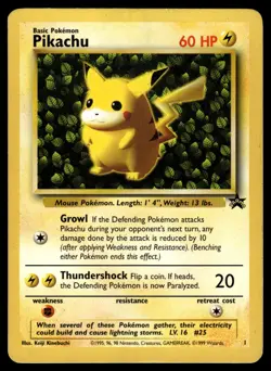 PIKACHU - 1 - BLACK STAR PROMO WOTC 1999 POKEMON ENGLISH - LP - Image 1