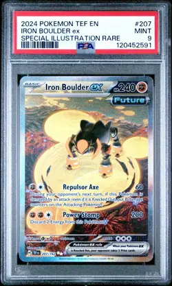 2024 POKEMON TEF EN-TEMPORAL FORCES #207 IRON BOULDER EX PSA 9 - Image 1