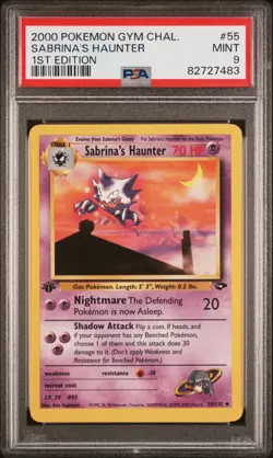 Pokemon Sabrina's Haunter 2000 Gym Challenge 1st Edition #55 PSA 9 Mint - Image 1
