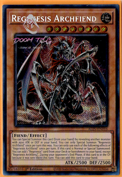 Yugioh! Regenesis Archfiend ALIN-EN016 (SCR) 1st Ed "Regenesis Support" - Image 1