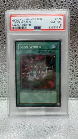 Toon World MRL-076 YuGiOh Magic Ruler Foil #076 PSA 8 NM-MT - Image 1