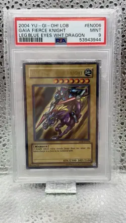 PSA 9 YUGIOh! Lob-Legend of Blue Eyes White Dragon 006 Gaia the Fierce Knight - Image 1