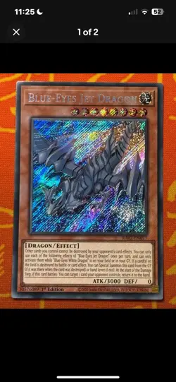 YUGIOH BLUE-EYES JET DRAGON RA02-EN017 SECRET RARE NM - Image 1