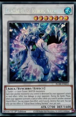Yugioh Glacial Beast Iceberg Narwhal BLAR-EN033 Secret Rare 1st Edition NM - Image 2