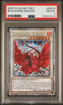 Black Rose Dragon TN23-EN014 Yugioh 25th Anniversary Quarter Century PSA 8 - Image 1