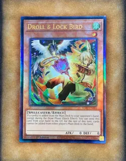 Yugioh! Droll & Lock Bird RA02-EN006 Ultimate Rare 1st Ed NM - Image 1
