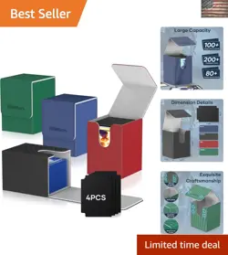 Classic 4-Pack Commander Card Deck Boxes with Magnetic Closure - Fits 400+ Cards - Image 1