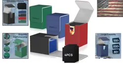 Classic 4-Pack Commander Card Deck Boxes with Magnetic Closure - Fits 400+ Cards - Image 2