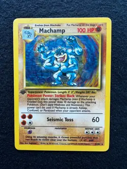 Machamp 8/102 1st Edition Base Set Holo Rare Pokemon Card - Image 1