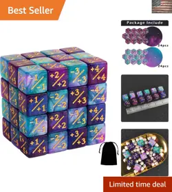 48 Pcs MTG Counter Dice D6 Set - Turquoise & Lilac, Navy & Purple for Game Night - Image 1