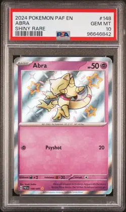 PSA 10 GEM MINT Pokemon TCG 2024 Paldean Fates #148/091 Abra Shiny Holo Rare - Image 1
