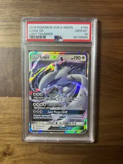 2018 POKEMON SUN & MOON LOST THUNDER #159 LUGIA GX PSA 10 GEM MINT POP 423 - Image 1