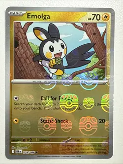 Emolga 029/086 NM Reverse Holo Master ball Pokemon Card TCG English Black Bolt - Image 1