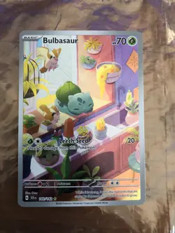 Pokemon TCG Bulbasaur Holo Card Stellar Crown Illustration Rare 143/142 NM - Image 1