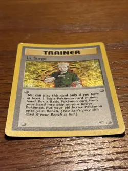 Pokemon TCG Lt. Surge Trainer Holo Card 017/132 Gym Heroes Series - Image 2