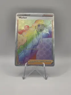 Pokemon TCG Worker Silver Tempest Holo Full Art Rainbow Rare Card 209/195 NM/M - Image 1