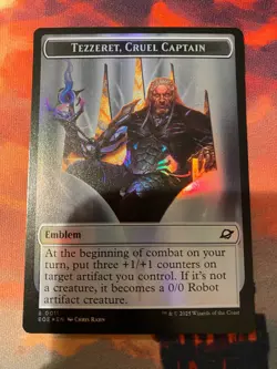 MTG Edge of Eternities Tezzeret Cruel Captain Borderless + Tezzeret Foil Emblem - Image 2