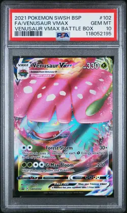 2021 POKEMON SWSH BLACK STAR PROMO #102 FULL ART/VENUSAUR VMAX PSA 10 - Image 1