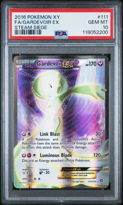 2016 POKEMON XY STEAM SIEGE #111 FULL ART/GARDEVOIR EX PSA 10 - Image 1
