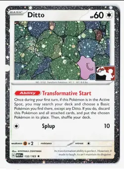 Ditto 132/165 HOLO Play Stamp Prize Pack NM - Pokemon Card - Image 1