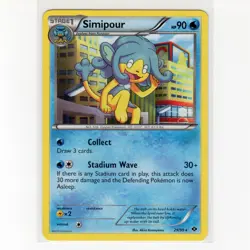 Pokemon TCG Simipour 29/99 BW Next Destinies Regular Rare Card EN-LP 2012 - Image 1