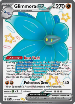 Glimmora ex - 218/091 - Pokemon Paldean Fates Shiny Full Art Ultra Rare Card NM - Image 1