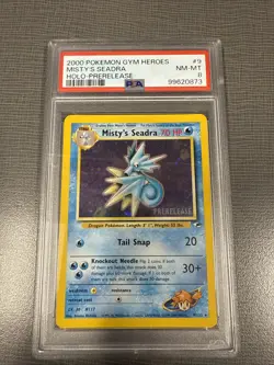 2000 POKEMON GYM HEROES HOLO-1ST EDITION #9 MISTY'S SEADRA PSA 8 Prerelease - Image 1