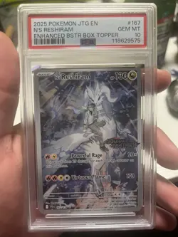 Pokemon N's Reshiram Journey Together Enhanced Box Topper Promo #167 PSA 10 - Image 2