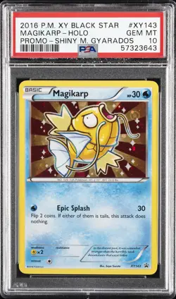 2016 POKEMON XY BLACK STAR PROMO SHINY MEGA GYARADOS #XY143 MAGIKARP-HOLO PSA 10 - Image 1