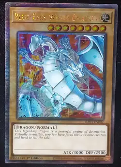 YuGiOh! Blue-Eyes White Dragon RA04-EN002 Quarter Century Secret Rare Near Mint - Image 1