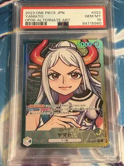 One Piece Card Yamato OP06 022 PSA10 Leader Parallel Rare Twin Champions - Image 1