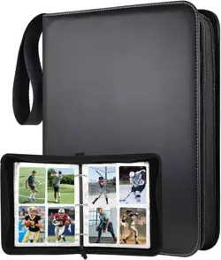 Elegant Faux Leather Card Storage Folder with Top-Loading Pages - 400 Pockets - Image 3