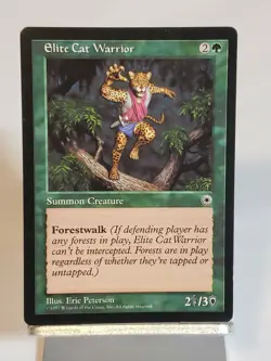 MTG Elite Cat Warrior (2) Portal Regular Common Magic - Image 1