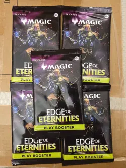 Lot of 5 MTG EDGE of ETERNITIES play booster packs New sealed Magic Gathering - Image 1