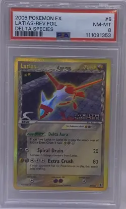 LATIAS-REV.FOIL DELTA SPECIES-GERMAN POKEMON EX DELTA SPECIES 2005 8 PSA 8 - Image 1